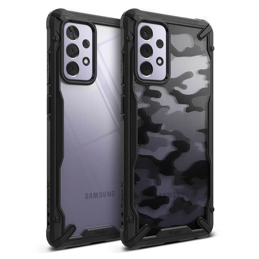 

Чехол Ringke Fusion X для Galaxy A72, прозрачная задняя крышка и гибкая Противоударная гибридная рамка из ТПУ