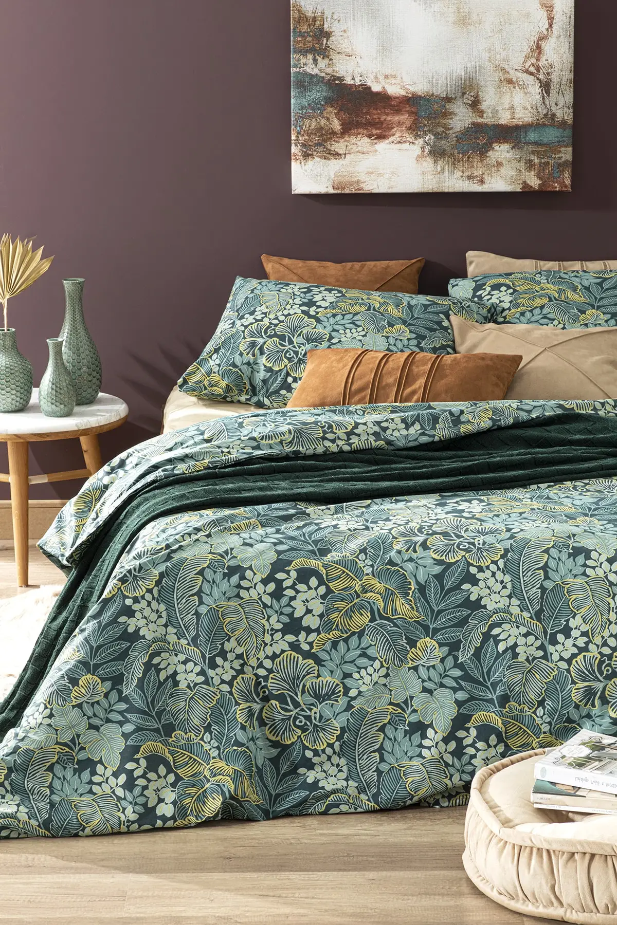 

Односпальный двойной комплект пододеяльника, хлопковый, для английского дома, Таинственный Сад, 160x220 см, темно-зеленый