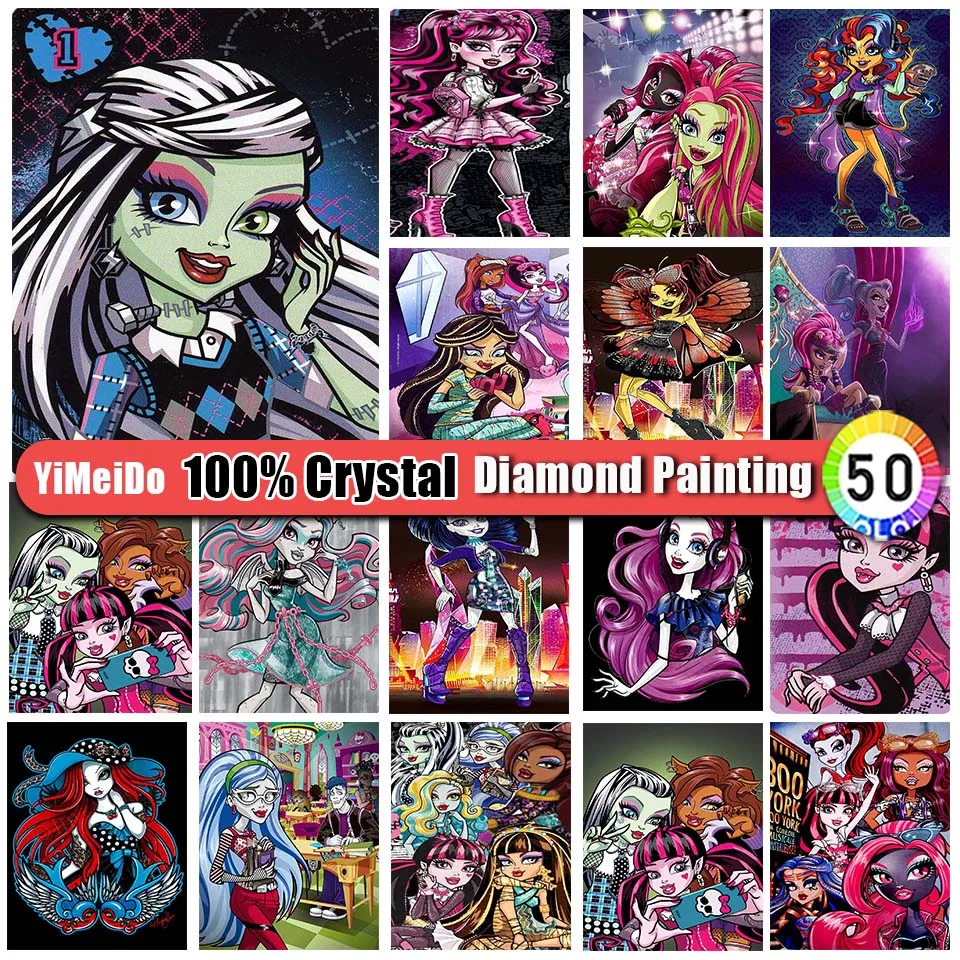 

YiMeiDo 100% Алмазная картина с кристаллами, девушки, наборы для вышивки крестиком, полная вышивка, Алмазная мозаика, Мультяшные картины, домашний декор