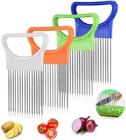 stainless steel onion needle multifunctional sliced vegetable and fruit holder kitchen tool tenderizer potato and onion holder