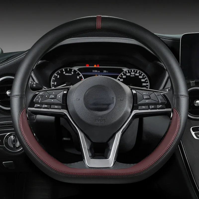 Фото Автомобильный чехол на руль для Nissan X-Trail Qashqai March Serena Micra Kicks 2017-2024 Altima Teana 2023, автоаксессуары №1