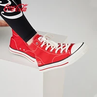 coca cola coca cola official retro mid high classic canvas shoes spring and autumn mens and womens casual shoes