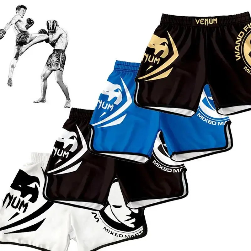 

Боксерские шорты для мужчин, тренировочные боевые шорты для соревнований, Стрейчевые Муай Тай ММА, мужские спортивные бойцовские шорты