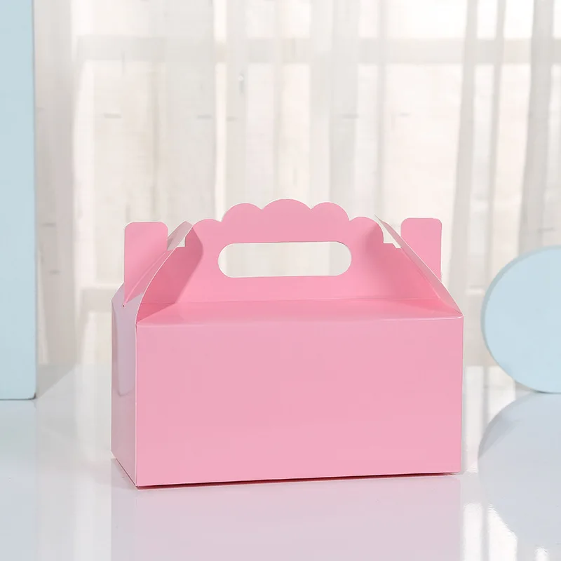 12 шт. складные коробки для торта из крафт-бумаги с ручкой коричневая коробка