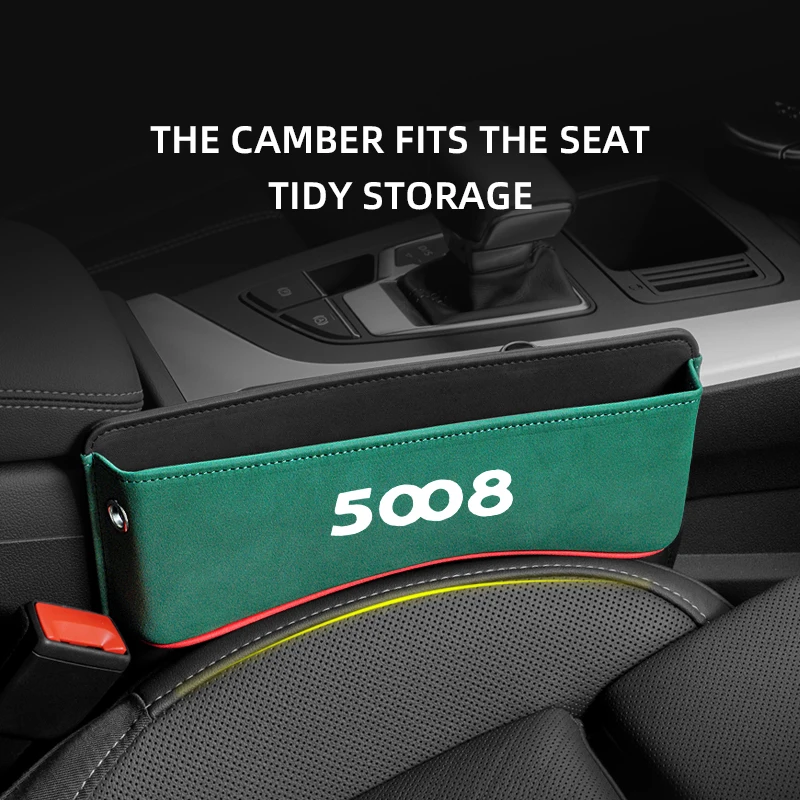 

Multifunction Seat Crevice Storage Box For Peugeot 5008 auto Car Seat Gap Organizer Seat Side Bag Reserved Charging Cable Hole