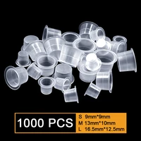 1000pcs disposable plastic tattoo ink cups permanent makeup pigment clear holder container cap tattoo accessory top quality