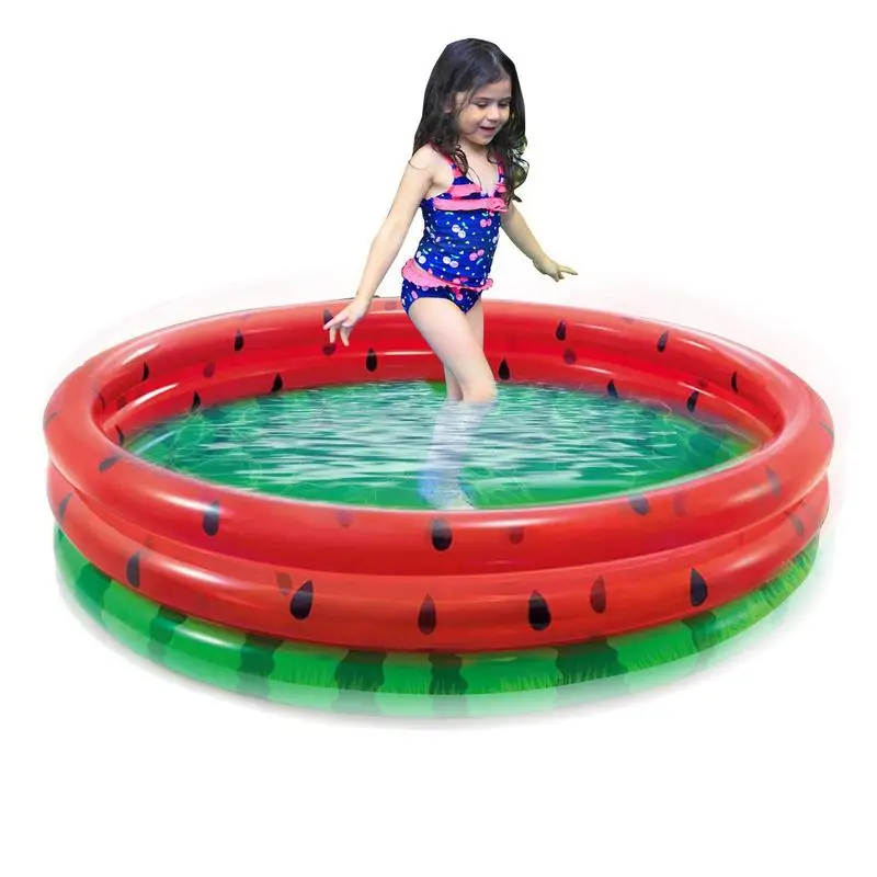 

Watermelon Inflatable Pool Baby Pool Blow Up Swimming Pool For Kids 3 Rings Round Baby Padding Pool For Outside And Indoor