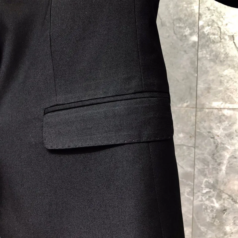 TB THOM Suit Autunm Winter Women's Jacket Fashion Brand Sport Coat Classic Wide Lapel Solid Formal Business Black TB Suit Jacket