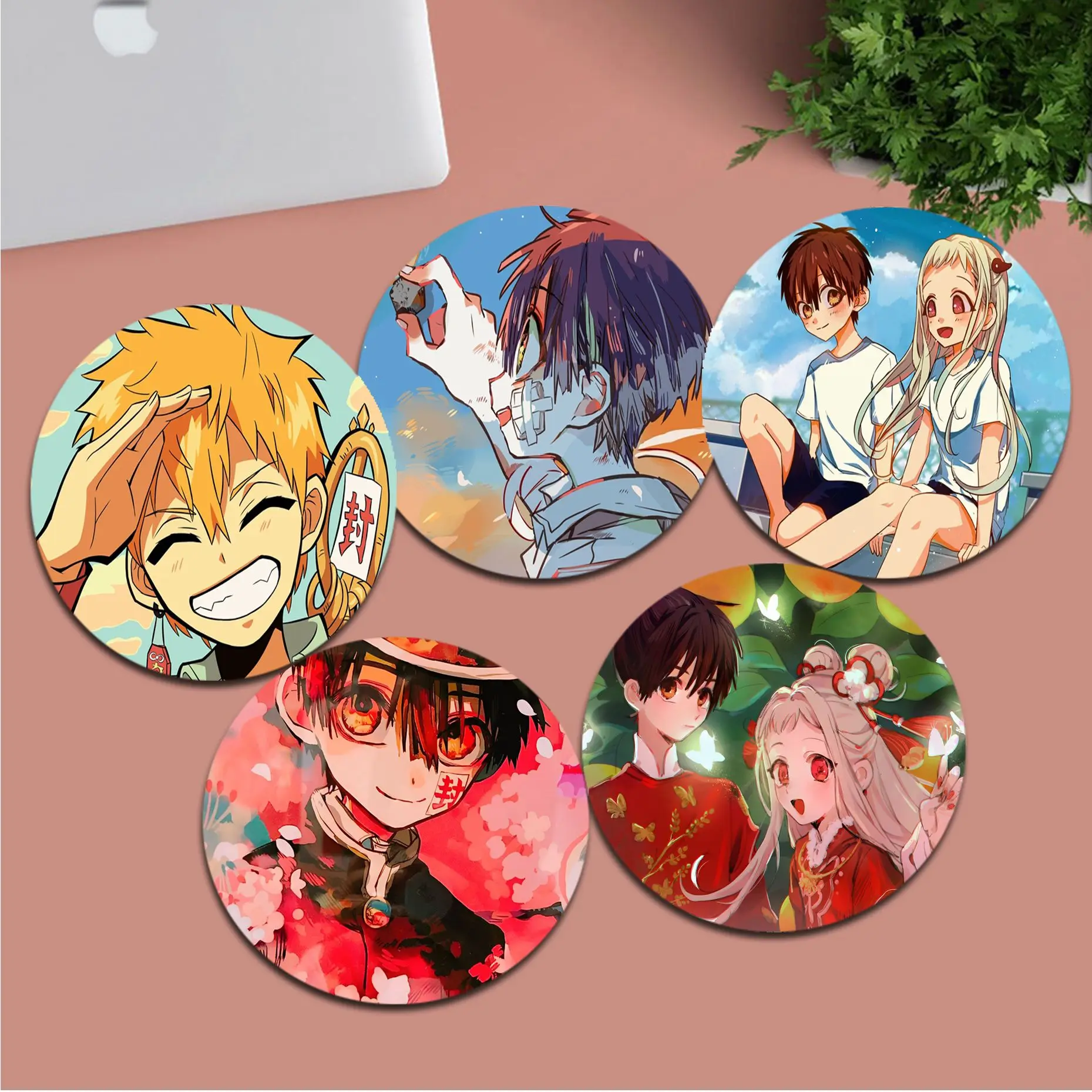 

Jibaku Shounen Hanako-kun Round Custom Skin Cabinet Gaming Laptop Computer Desk Mat Office Notbook Mouse Pad Mouse Mat For PC