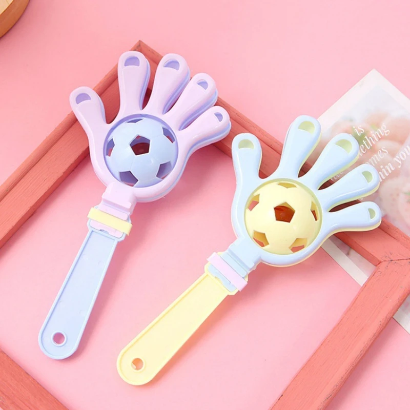 1 Pc Baby Rattle Toys Double Ball Inside Hands Clap Kids with Cute Face Toys Sleeping Accompany Animal Shaped Tumbler Rattle