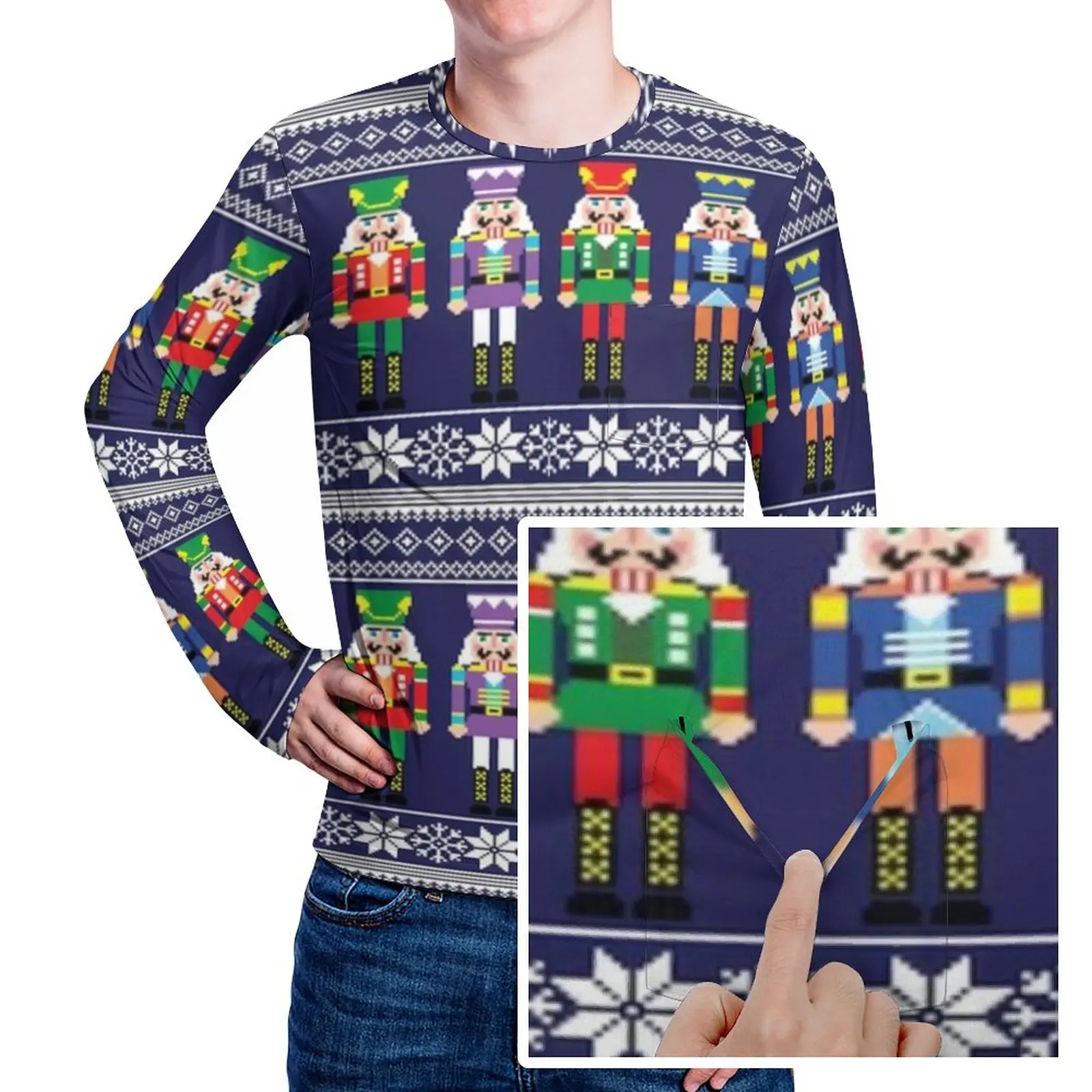 

Футболка мужская оверсайз с длинным рукавом и графическим принтом