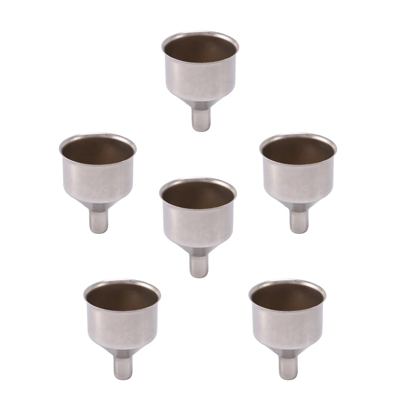 

6 Piece Stainless Steel Flask Funnel Set, Small (6 Pcs)