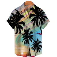 shirt for men hawaiian summer new 3d printed skull pattern shirts mens fashion casual beach party colorful short sleved holiday