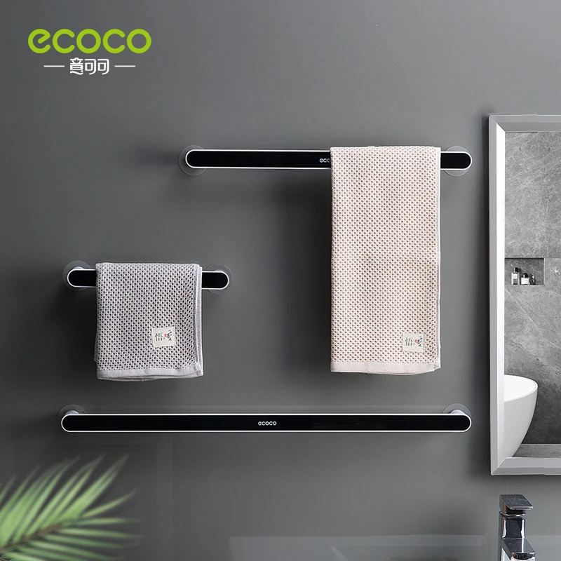 

ECOCO Towel Rack Towels Organizer Wall-Mounted Rack Punch Free for Home Towel Cabinet Plastic Towel Shelf Bathroom Supplie