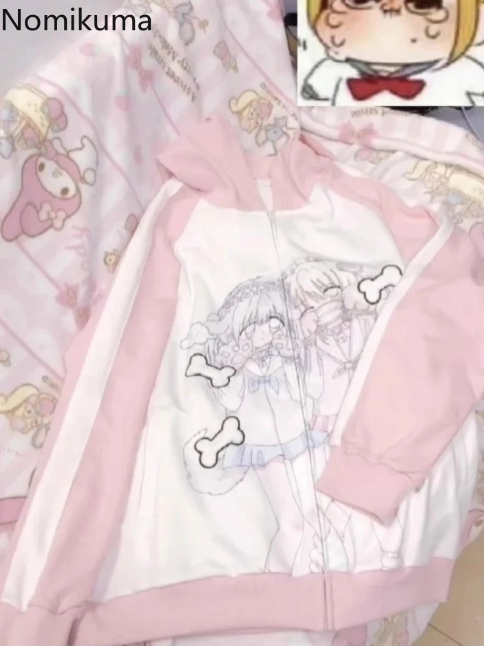 Зимняя одежда женские толстовки пальто 2024 Ropa Mujer милые с капюшоном в стиле аниме