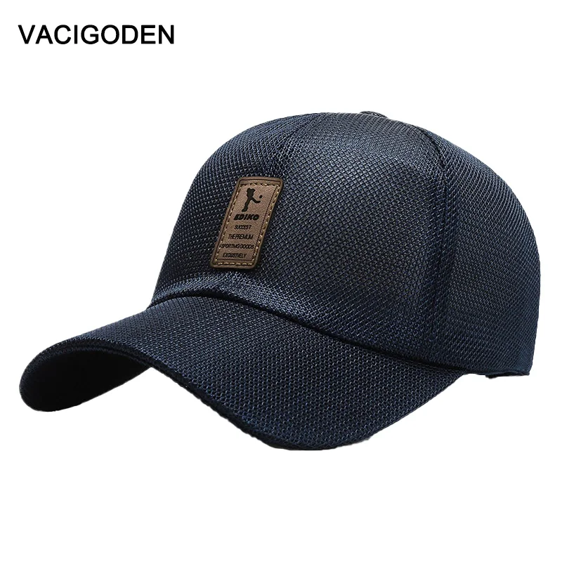 

VACIGODEN Men Black Mesh Baseball Cap Women Casual Sport Peaked Cap Men KoreanTrend Outdoor Street Spring Summer Sun Visor Hat