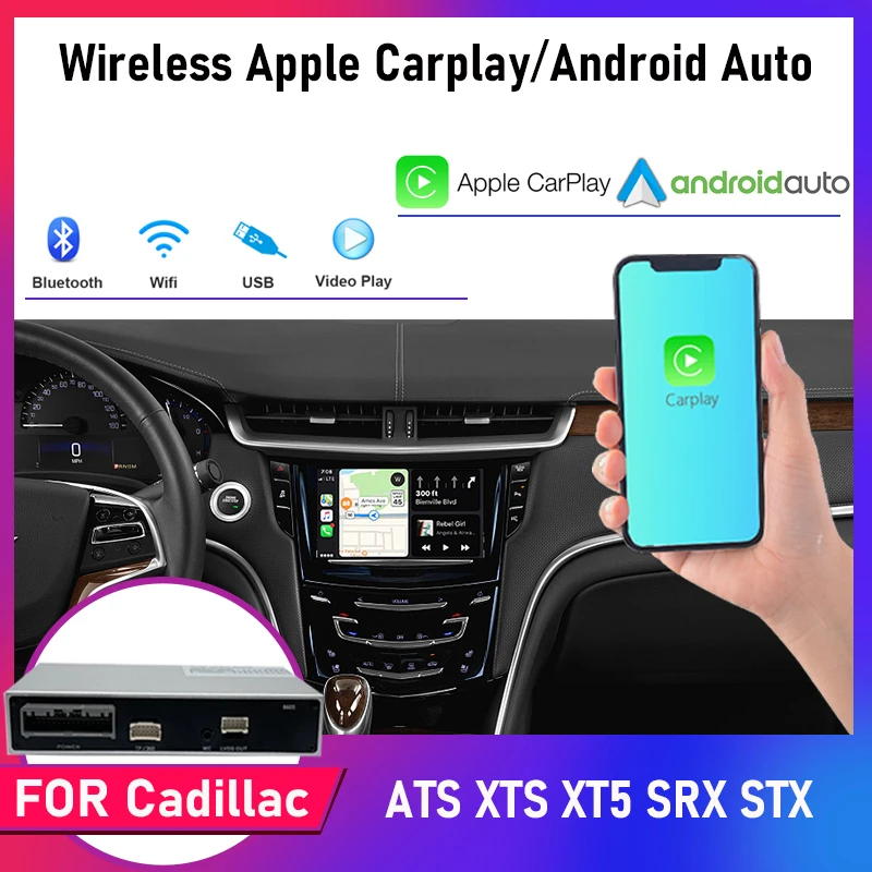 

Car Ai Box Wireless Apple Carplay Box Android Auto Module For Cadillac ATS-L XTS XT5 SRX 2013-2018 Mirror Link Decoder Module