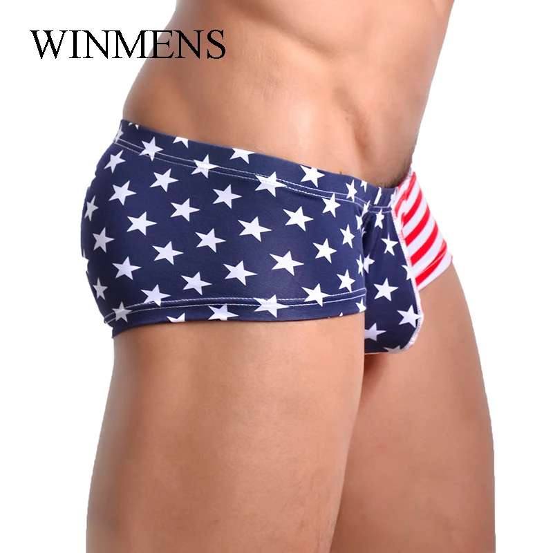 Мужские трусы мини-боксеры нижнее белье эластичные хлопковые мужские с выпуклой