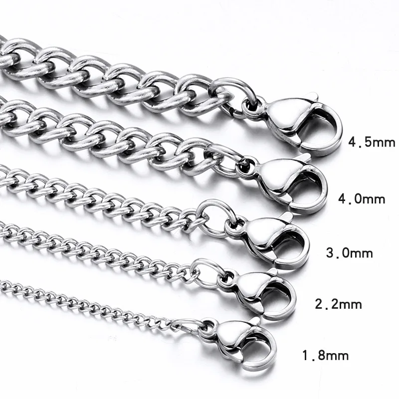

304 Titanium Steel Chain Luggage Chain Side Twist Chain Stainless Steel Necklace Jewelry Matching Chain Fashion Metal Necklace