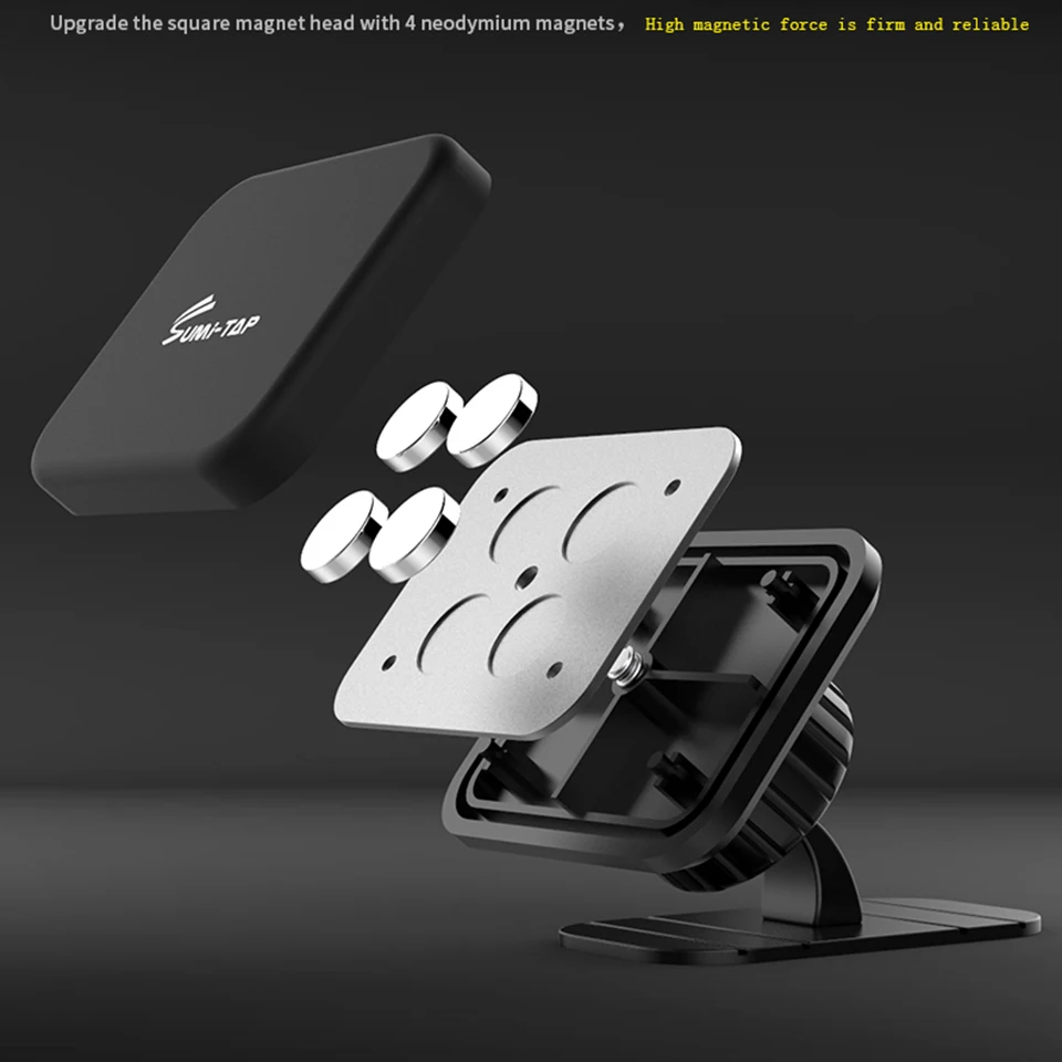 Sumitap Car Phone Holder Magnetic Stand Dashboard Mount Universal 17mm Ball Head Support Strong Magnet Car Phone Bracket Holders