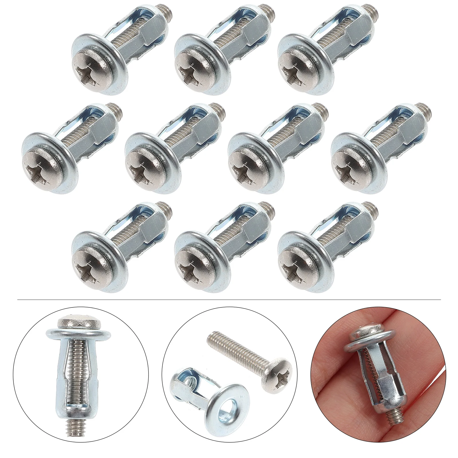 Metal Hollow Door Anchor Jack Nuts with Screws Expansion Tool Petal for Wall Fixing Black Rivets Cabinet
