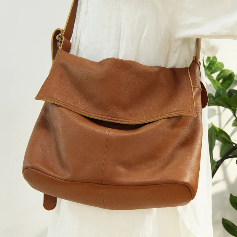 

Luxury Genuine Leather Shoulder Bags Handbag for Woman Vintage Tote Ladies Cowhide Big Capacity Messenger Bags Bolso Mujer