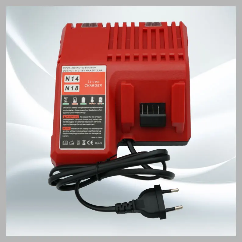 

N14-N18 Chargeur de Batterie Li-ion pour Milwaukee 12 V 14.4V 18V C1418C 48-11-1815/1828/1840 M18 M14 M12 Batterie Au Lithium