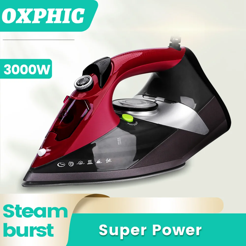 OXPHIC 3000W Supper Power Electric Steam Iron for Clothes  Plancha Ropa  Steamer Iron  Clothing Irons  مكواة بخار للملابس