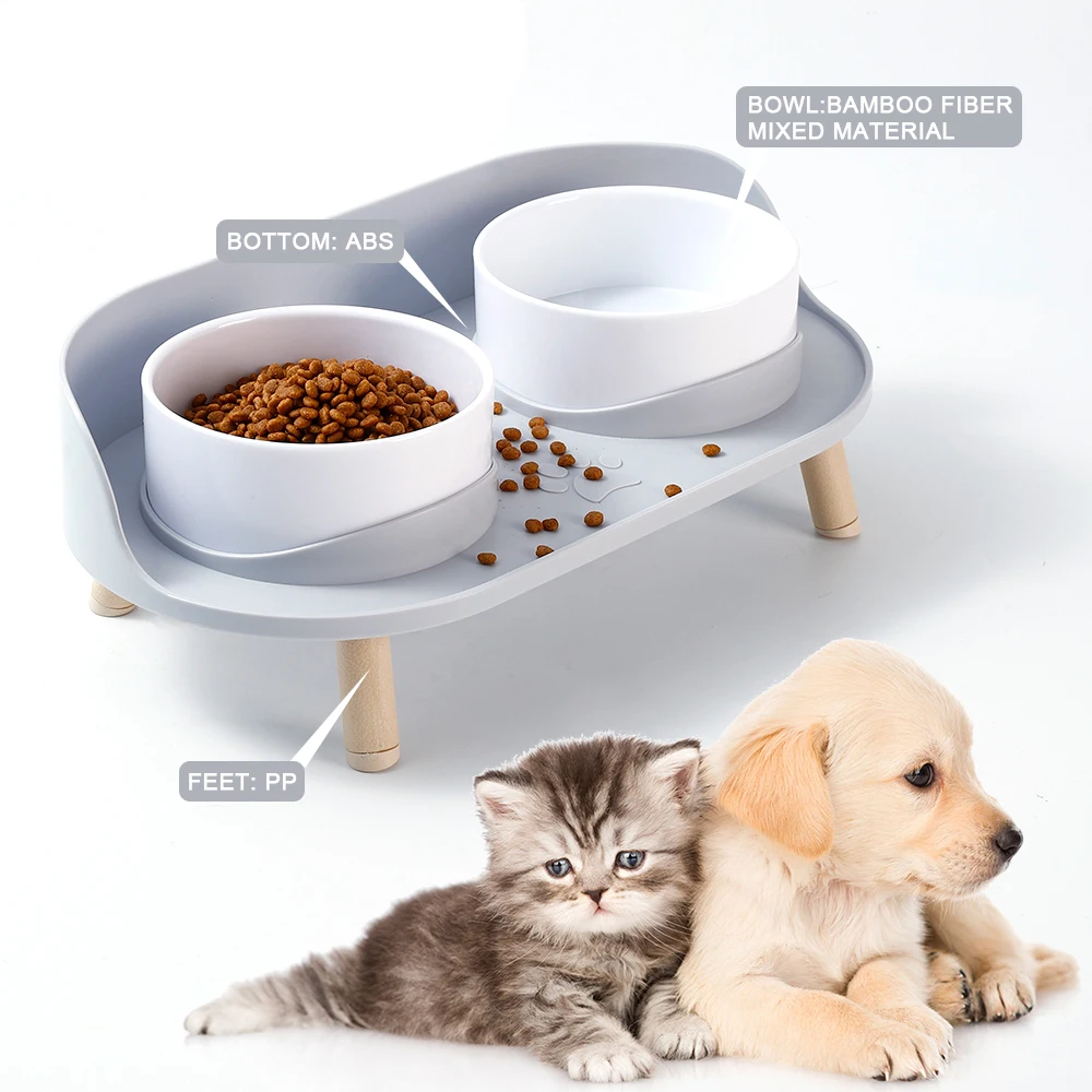 

Dogs Double Kitten Feeders Bowls Food Adjustable Dish Cat Bowl Elevated Cats Water Drinker Height Feeder Pet Feeding Supplies