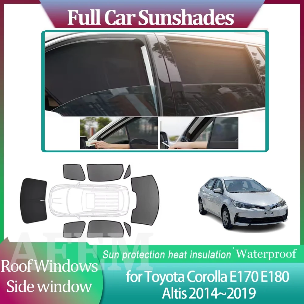 Фото Солнцезащитные шторки для Toyota Corolla E170 E180 Altis 2014~2019: для окон крыши, ветрового стекла, люка, аксессуары №1