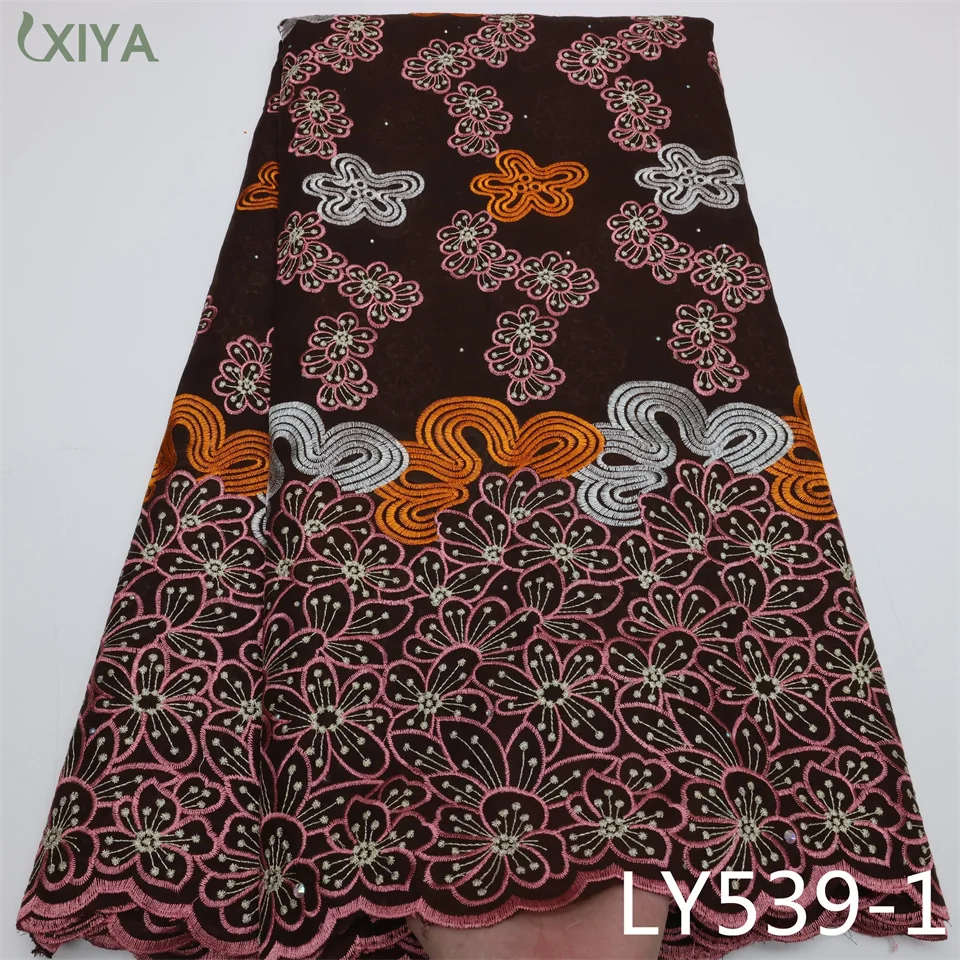 High Quality Swiss Voile Lace in Switzerland Embroidery Nigerian Cotton Fabric Popular African for Sew LY539 |