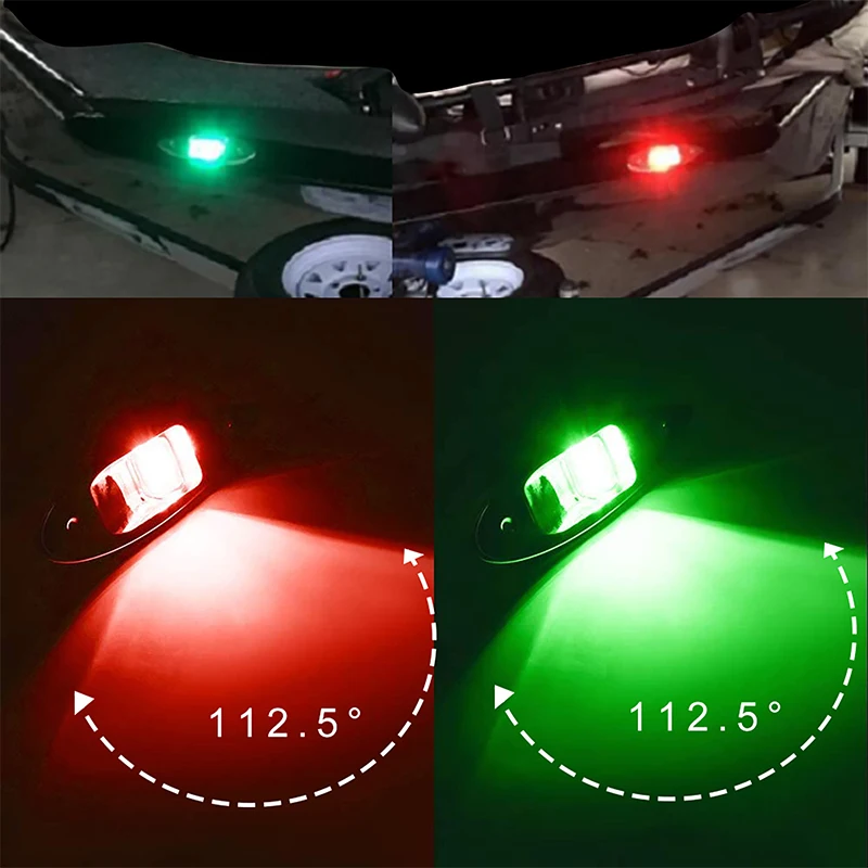 Морская навигация для лодки Φ 12V светодиодный из нержавеющей стали красные