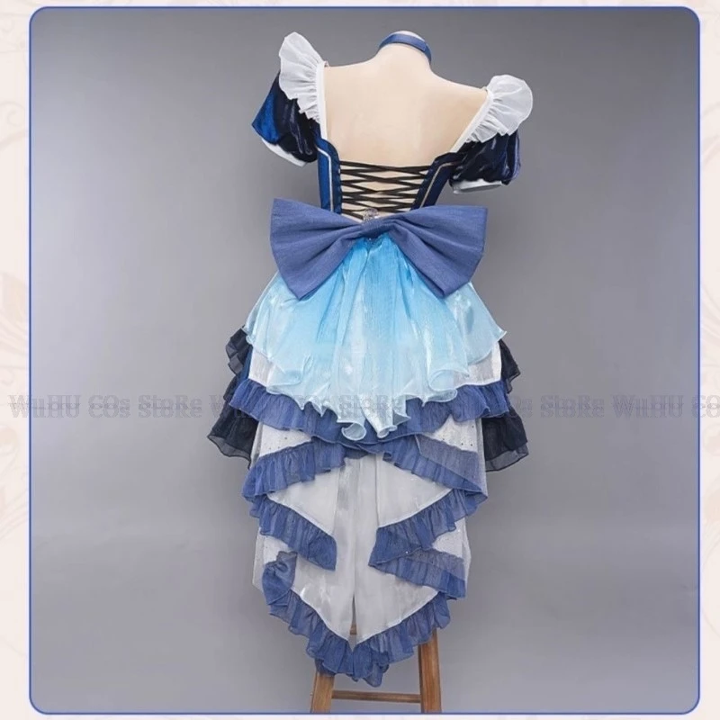 Игра Genshin Impact Focalors Косплей Furina костюм ежедневная горничная Фонтейн женская форма