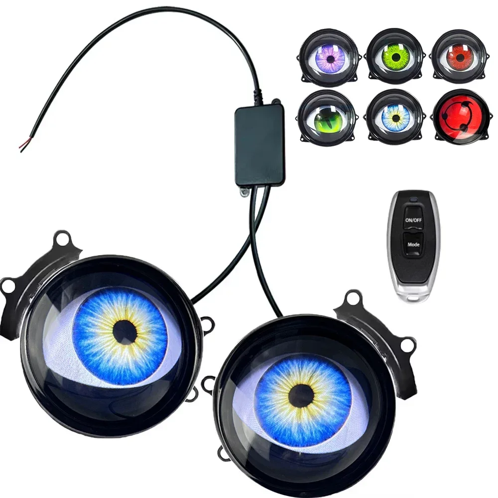 3-дюймовые автомобильные линзы Devil Eyes 12-36 В динамическая фара Demon Red Eye в сборе с