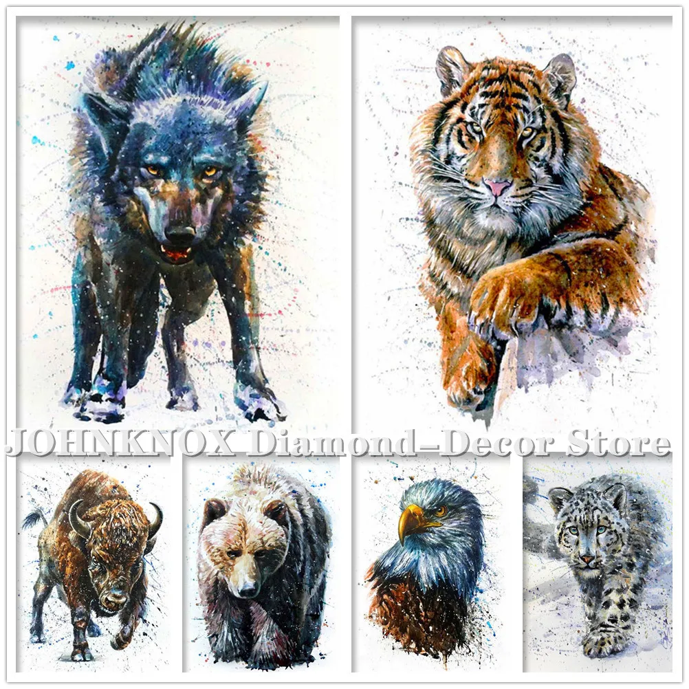 

5D Diy Diamond Painting Animals Tiger Lion Cross Stitch Kit Full Drill Embroidery Mosaic Art Picture of Rhinestones Home Decor