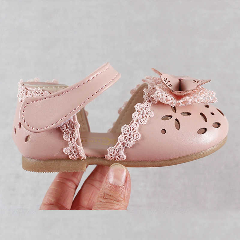New Summer Cute Girls Shoes Sweet Bow Sandals Baby Children Breathable Outdoor Walking Shoes Kids Soft Casual Princess Flats enlarge