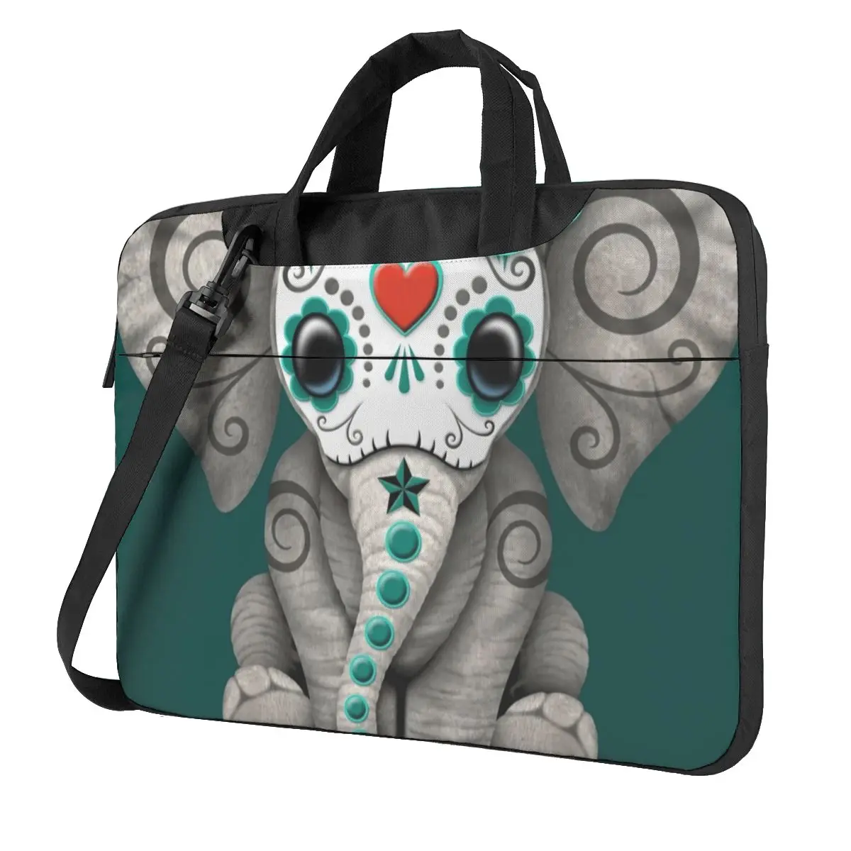 

Sugar Skull Baby Elephant A-Line Dress Laptop Bag Teal Blue Day of the Dead For Macbook Air Pro Xiaomi Lenovo Asus Case