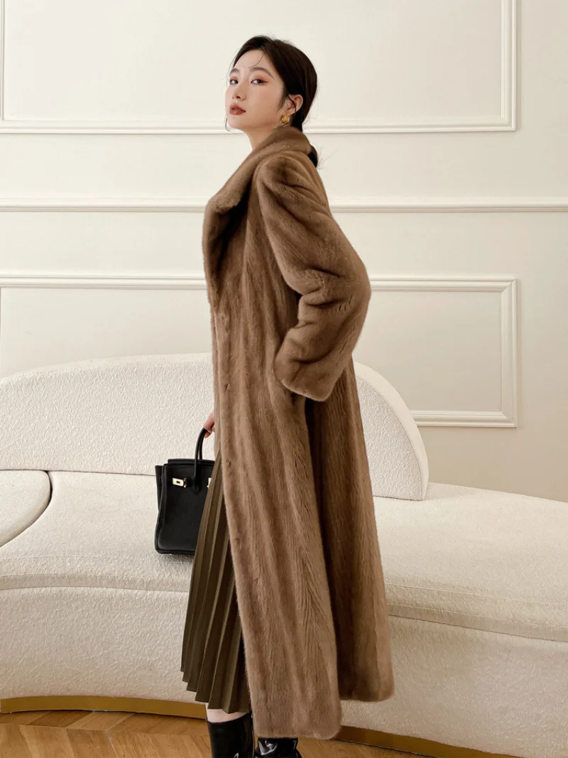 New Mink Coat Womens Windbreaker Gradient Mink Fur Velvet Coat for Women