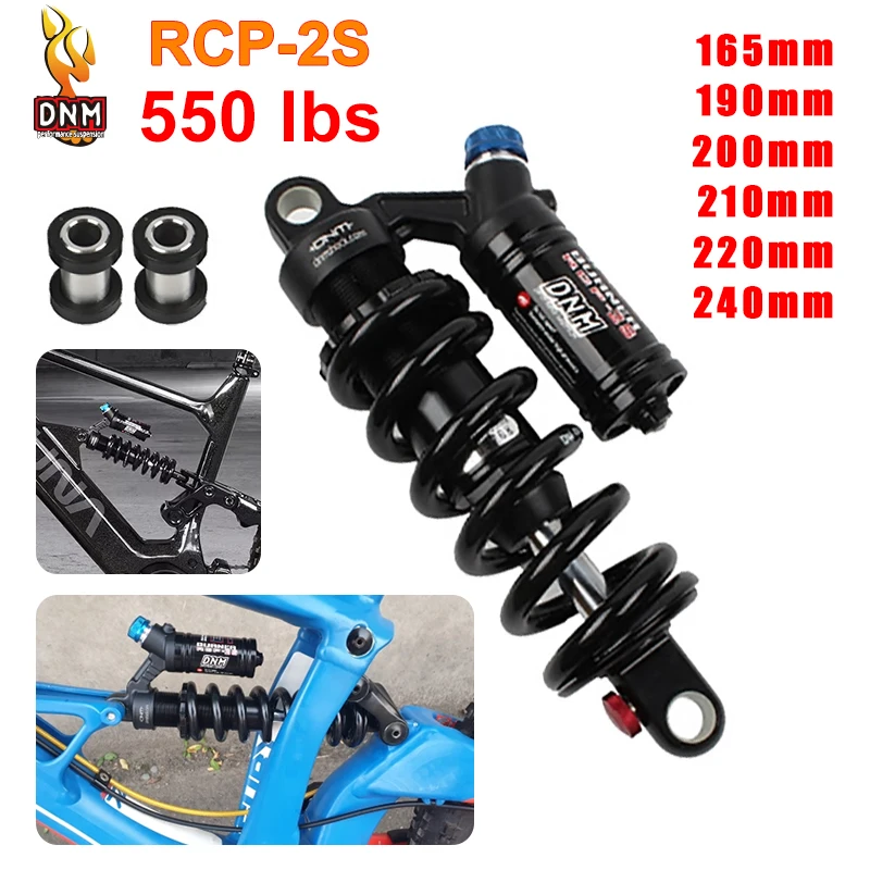 Купи DNM RCP2S Shock Absorber Mountain Bike Rear Suspension Spring Shock Mtb Downhill DH Rear Shock 190mm 200m 220mm 240mm 550lbs за 5,381 рублей в магазине AliExpress