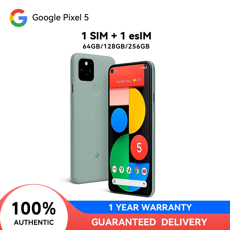 

Новинка 99%, смартфон Google Pixel 5, OEM ОЗУ 8 Гб ПЗУ 128 ГБ, экран 6,0 дюйма, Восьмиядерный процессор Snapdragon 76, Оригинальный разблокированный телефон Google Pixel 5