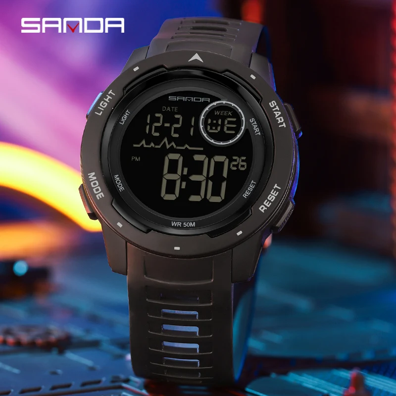 

SANDA New Mens Watch 50M Waterproof LED Light Stopwatch Digital Watches Men Fashion Casual Outdoor Sport Wristwatch Montre Homme