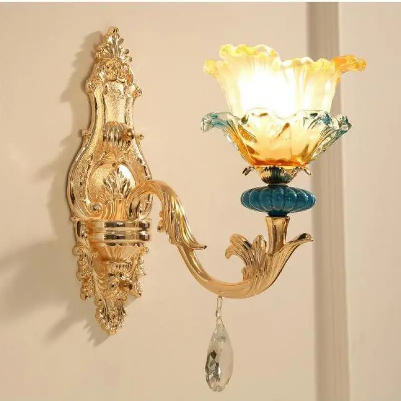 

Европейский светодиодный настенный светильник, фон для телевизора, светодиодный светильник для спальни, прикроватного столика, теплой гостиной, настенная лампа со стразами для дома