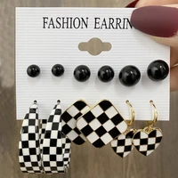 trendy black earrings set for women girls y2k colorful resin butterfly heart dangle earrings dripping oil enamel ring jewelry