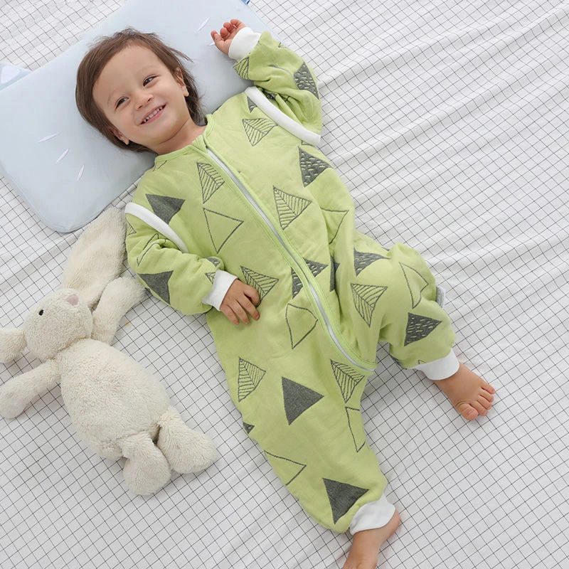 Spring Autumn 6 Layer Gauze Split-leg Sleeping Bag Children Anti-kick Quilt 2 Baby Air-conditioned Room |