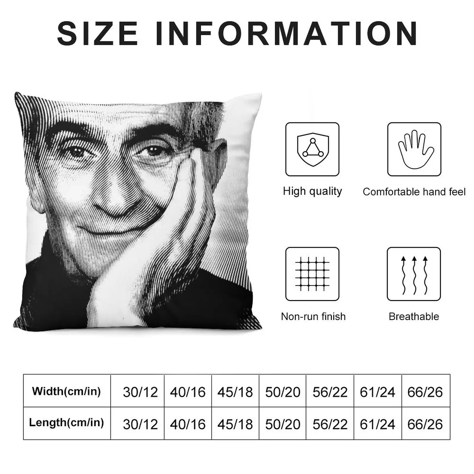 Черно-белый портрет (Linocut) Louis de Funès декоративная подушка декоративные подушки