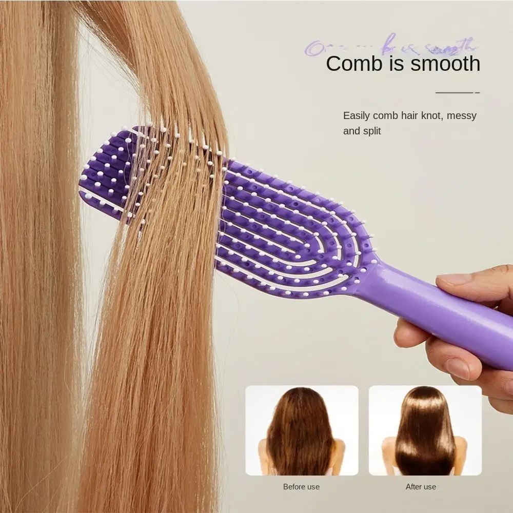 

Гребень изогнутый с высоким коэффициентом запуска, массажная Расческа с широкими зубцами для гладких и кудрявых волос для мужчин и женщин