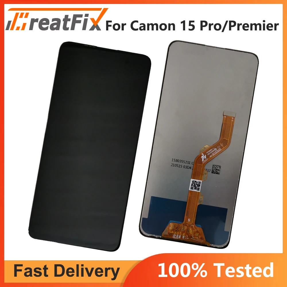 ЖК-дисплей в сборе для Tecno Camon 15 Pro CD8 полный сенсорный экран с дигитайзером Замена