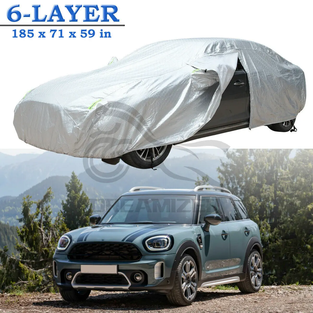 

For Mini Cooper Countryman 2017-2022 Full Car Outdoor Cover Sun UV Snow Rain Dust Resistance with Zipper Indoor Case Covers