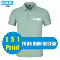 westcool polyester polo shirt custom logo print your own design 9colors tops embroidery brand text men and women causal clothing