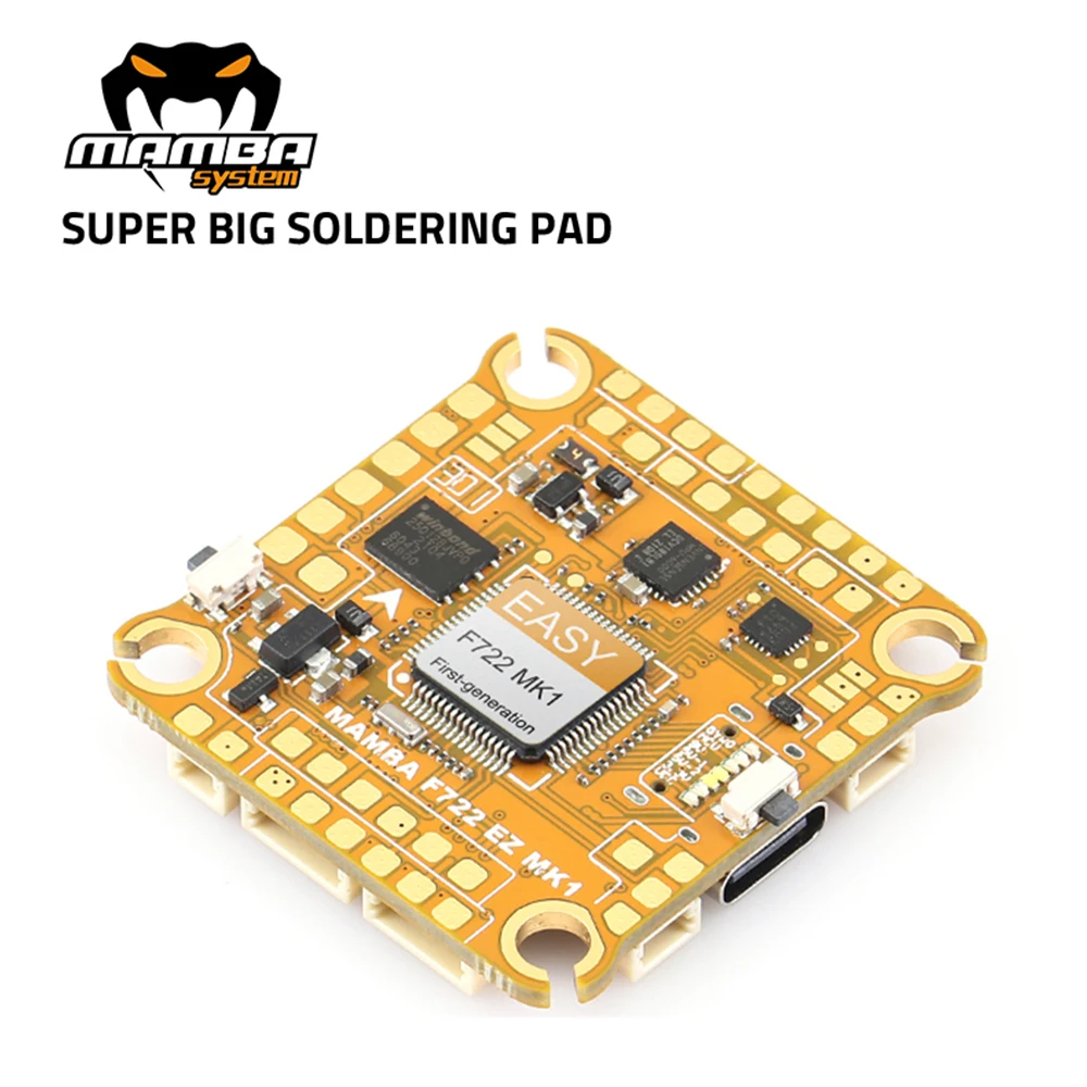 

DIATONE MAMBA EASY F722 X8 MK1 Flight Controller STM32F722 3~6S BF LED/MB LED (4 Set 2812 LED) 30.5X30.5mm M3 for RC FPV Drone